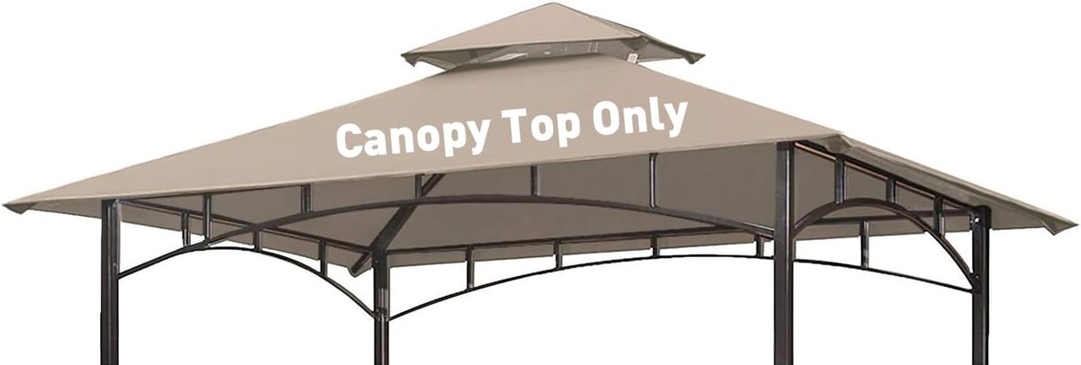 Luifel Dak - Gazebo Cover - Bescherming Grill - Dubbele Moe - 5x8 voet - Khaki