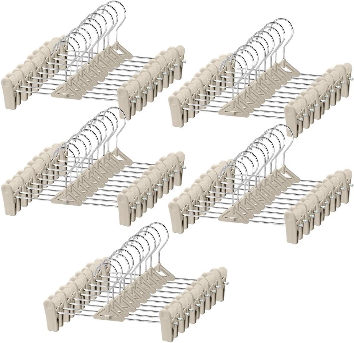 Rok Hangers - Broek Clips - Kleding Opbergen - 360 Draaibare Haak - 50 Stuks - Metaal