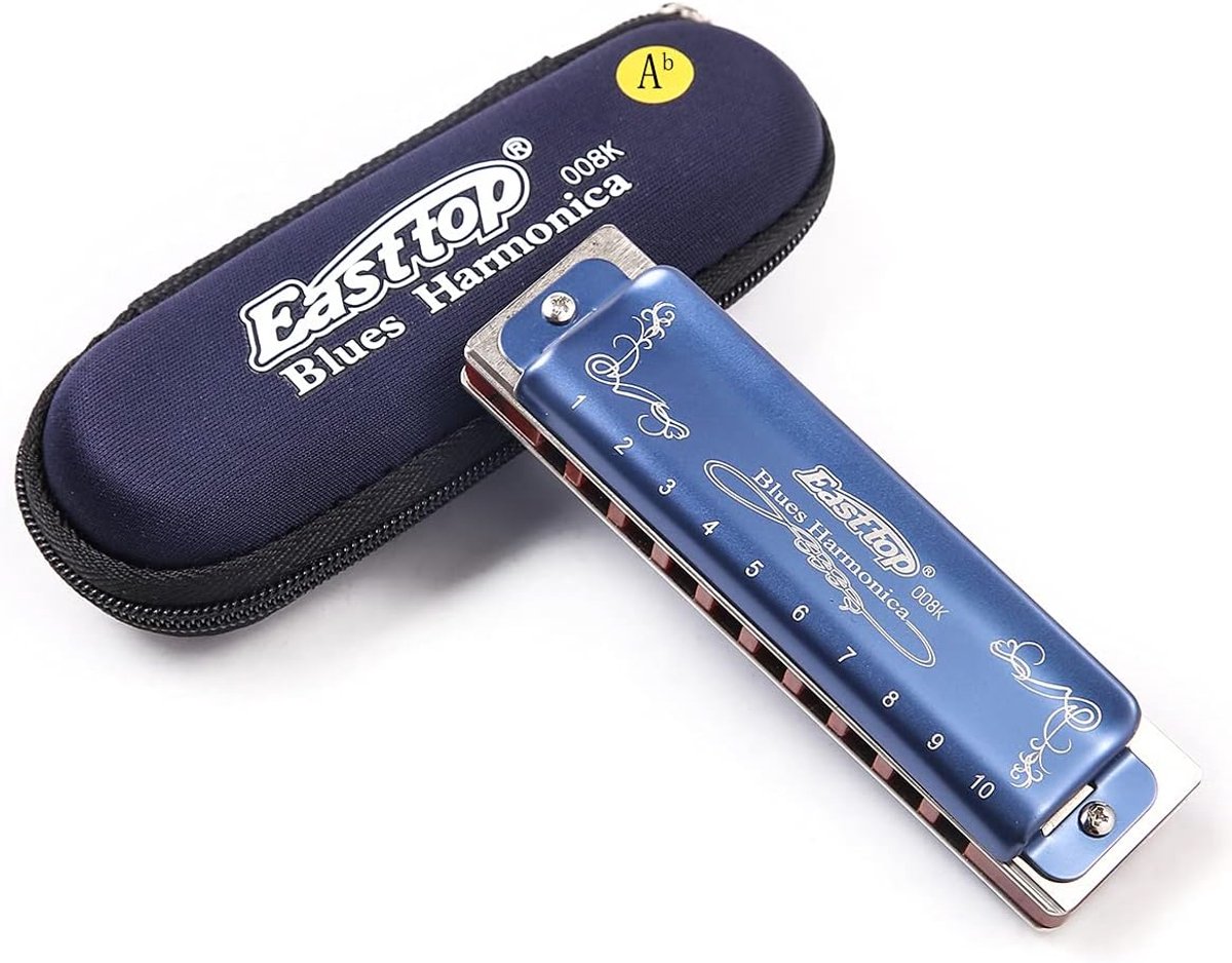 Blues Harmonica - Mond Orgel - Blues Muziek - 10 Gaats Diatonisch - Ab Toets - Zilverkleurig