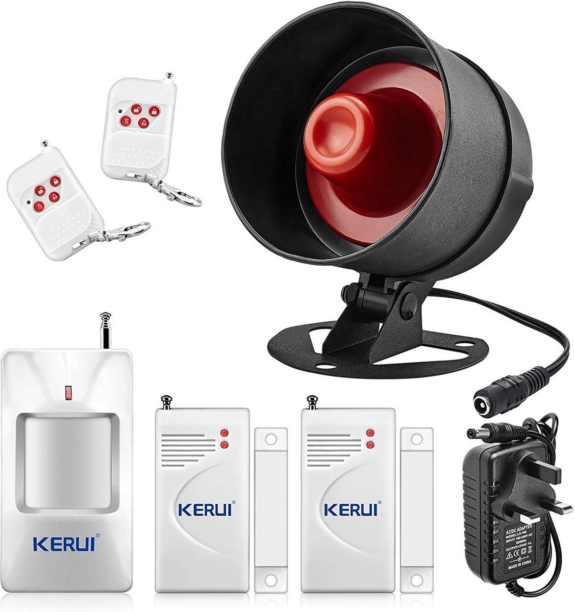 Draadloos Alarmsysteem - Inbraakbeveiliging Kit - Huis Garage Schuur - 115 Decibel Sirene - 10cm x 8cm x 8cm