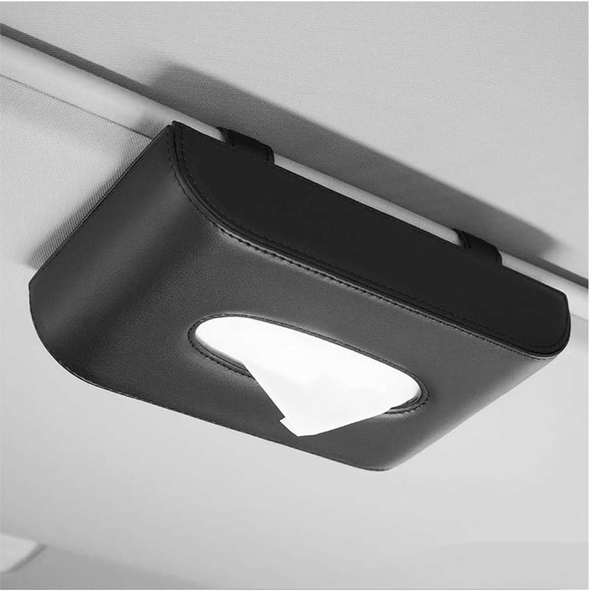 Auto Servettenhouder – Voor Zonneklep – Servetten & Maskers – Universeel - Zwarte