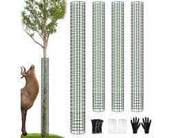 Boomstam Beschermers - Stamhoezen Gaas - Bescherming Jonge Bomen - Uitbreidbaar Ontwerp - 4x 13x48 Inch - Zwart