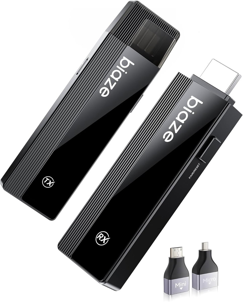 Draadloze HDMI Set - Video Zender Ontvanger - Draadloos Streamen - Lange Afstand - Compact Ontwerp - Zwart