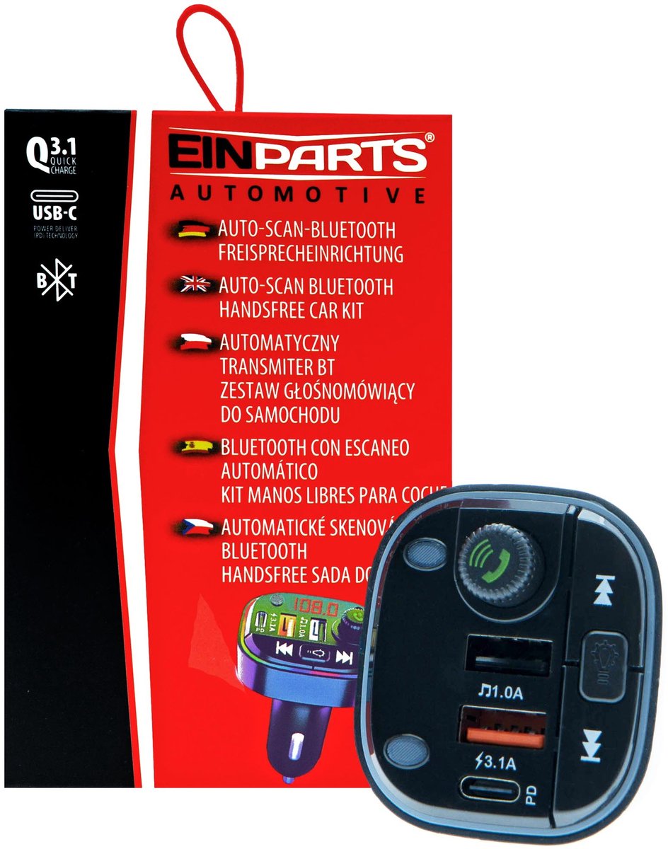 Einparts Fm-Transmissie Bluetooth Handsfree Mp3 Usb-Kit Voor In De Auto