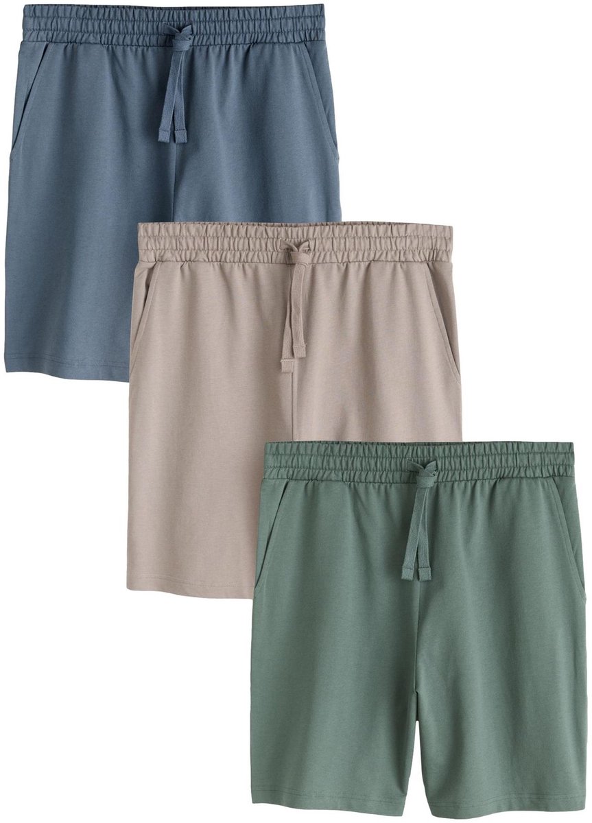 Next - Heren - Set van 3 loopback joggingshorts - Blauw