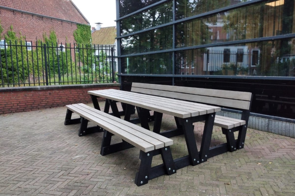 Rockwood® Picknicktafel Eik - Zwaar Kunststof - Sand Beige (175kg) 1.80m Naturel