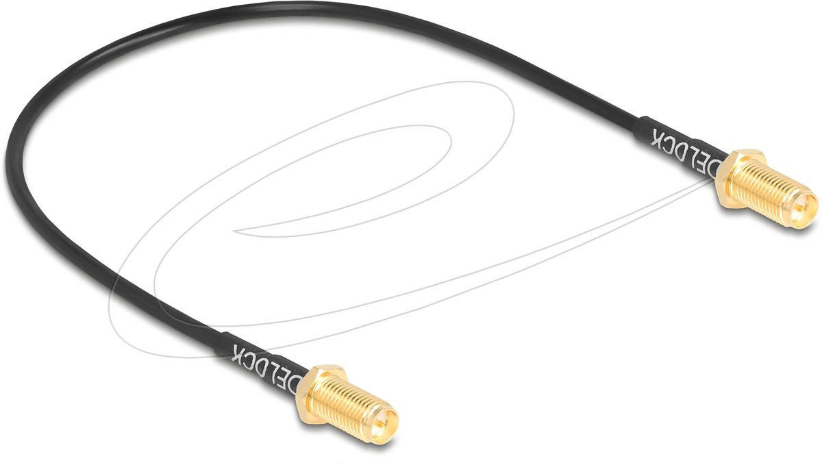 Delock Antenna Cable RP-SMA jack bulkhead to RP-SMA jack bulkhead RG-174 32 cm