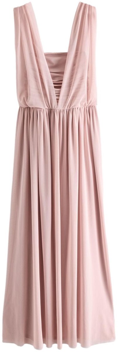 Next - Dames - Mesh multiway maxi-jurk voor bruidsmeisjes en bruiloftsgasten - Roze