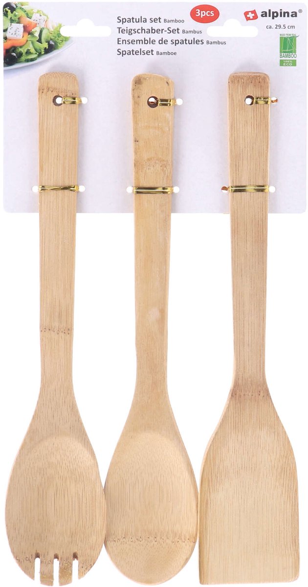 Alpina bamboe spatelset - 29,5 cm, 3 stuks