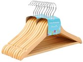 Hoppa! - Kinderkledinghangers - 10 stuks - 35 x 20 cm - Hout - Natuurlijk