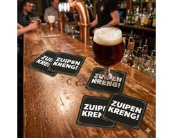 18 jaar verjaardag feestartikelen - Fun drankspel bierviltjes Zuipen kreng - 10x stuks - Drankspelletjes