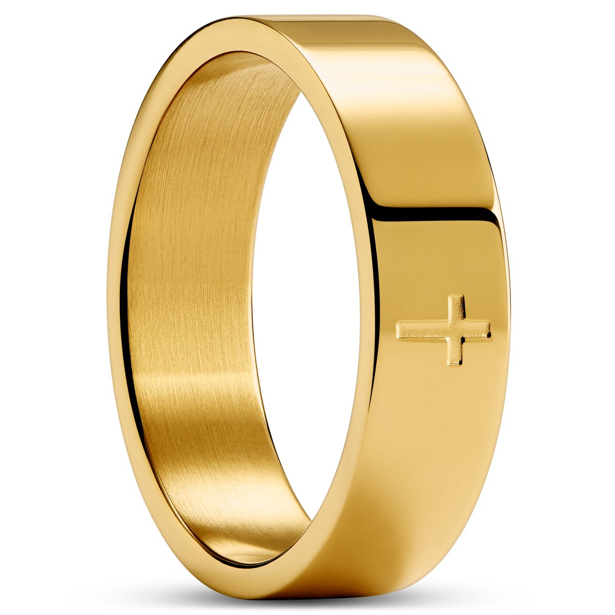 Unity | 6 mm Goudkleurige Ring met Kruis