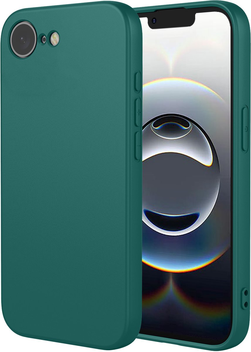 MobyDefend Hoesje - Geschikt voor iPhone 16e / iPhone 17e - Matte Siliconen Backcover - Groen