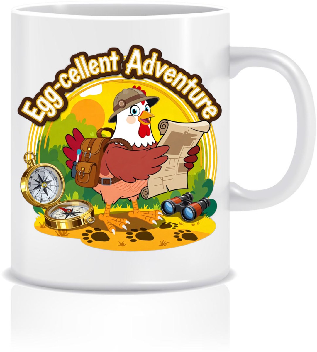 Egg-cellent Adventure Mok - Avontuurlijke Kippenbeker 330ml