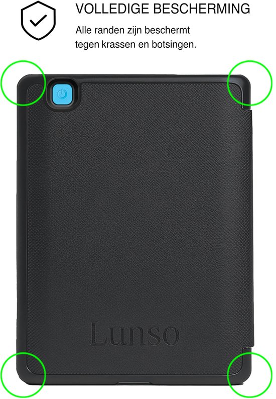 Lunso Geschikt voor Kobo Aura H20 Edition 2 hoesje (6.8 inch) - Vegan Saffiano Leren Sleep Cover - Burgundy - (niet voor de Kobo Aura edition 2) van Lunso — afbeelding 5