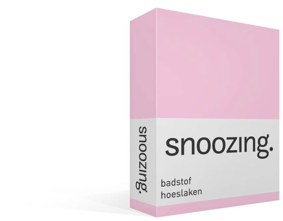 Snoozing badstof hoeslaken - 120/130/140x200 cm - Tweepersoons - Roze