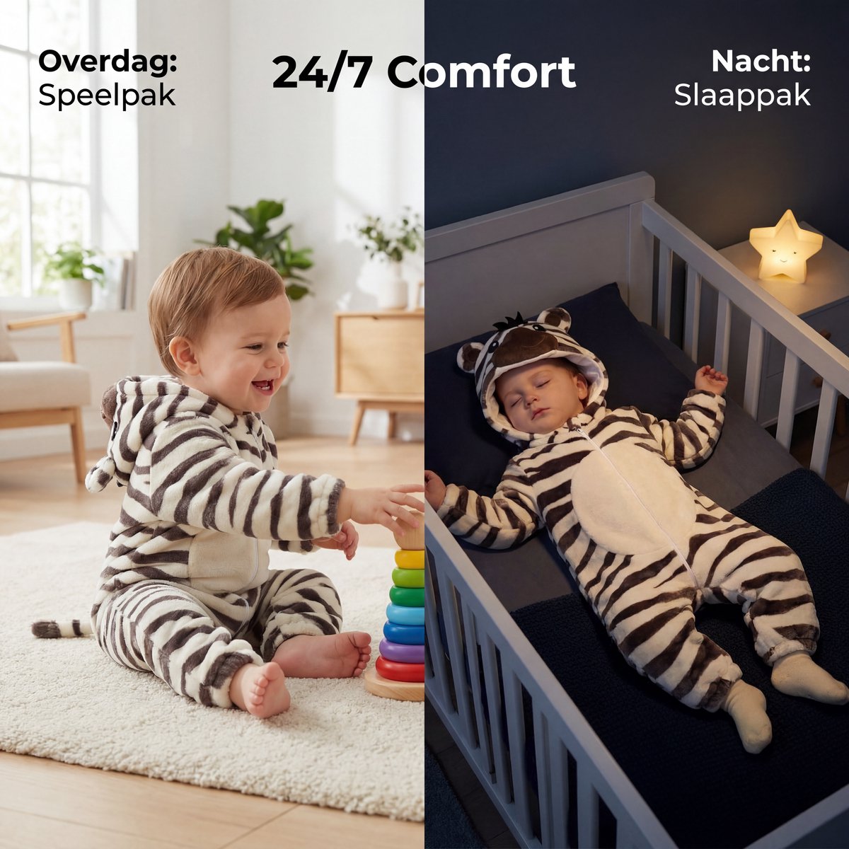 JAXY Baby Onesie - Carnavalskleding Kinderen - Verkleedkleren Jongen en Meisje - Verkleedkleding Kind - Romper - EU (label 90) - Zebra — afbeelding 9