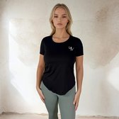 YV SPORT Sportshirt Lissabon - Loose fit - Premium kwaliteit - Ademend - Voert vocht af - Droogt snel - Comfortabel en zacht - Fitness en sport shirt - Sportshirt dames - Zwart - Maat L