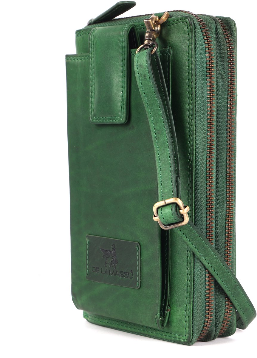 DE LAMASSU® (Zara) Leren Dames Portemonnee & Crossbody – Echt Leer – RFID – Met Smartphonevak – Luxe Geschenkverpakking