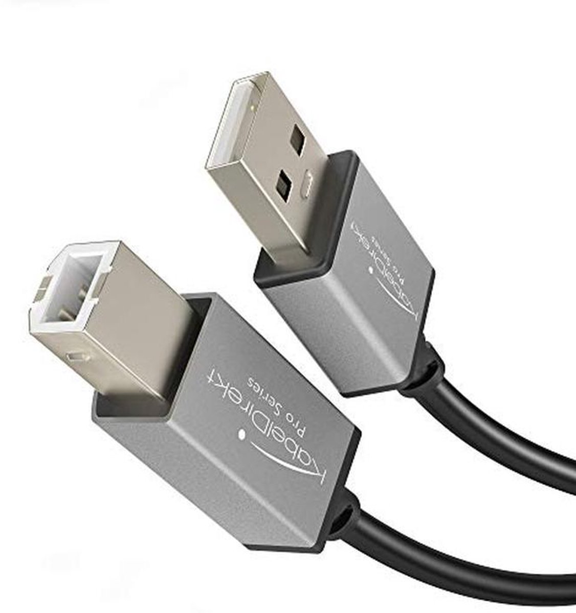 USB B 2.0 Kabel 5m - USB-A naar B voor Printer, Scanner of Fax - Zwart/Space Grey
