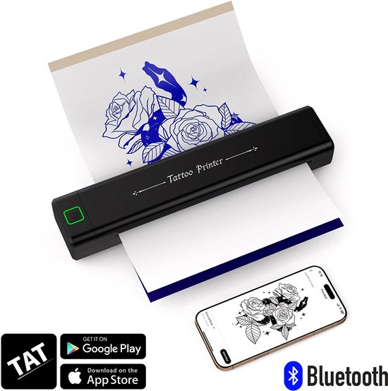 Thermische Printer, Draagbare Printers Draadloos voor op Reis, Draadloze Externe Inktloze Drukmachine A4-papierprinter Compacte Printer, Inktloze Mobiele Printer voor Kantoor