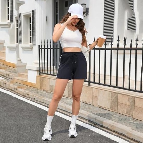 Korte Sportbroek voor Dames - Zomer Katoenen Hardloopshorts met Zakken — afbeelding 2