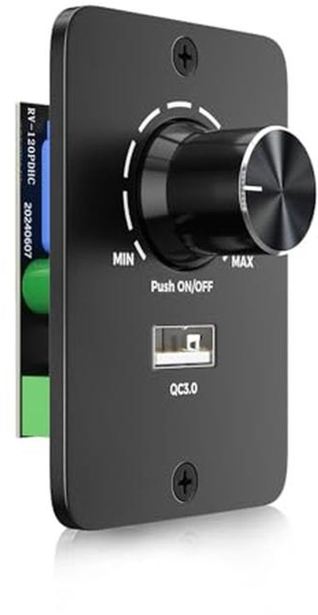 Dimbare LED Dimmer 12V-24V met USB QC3.0 voor Kamperen en Vrachtwagens