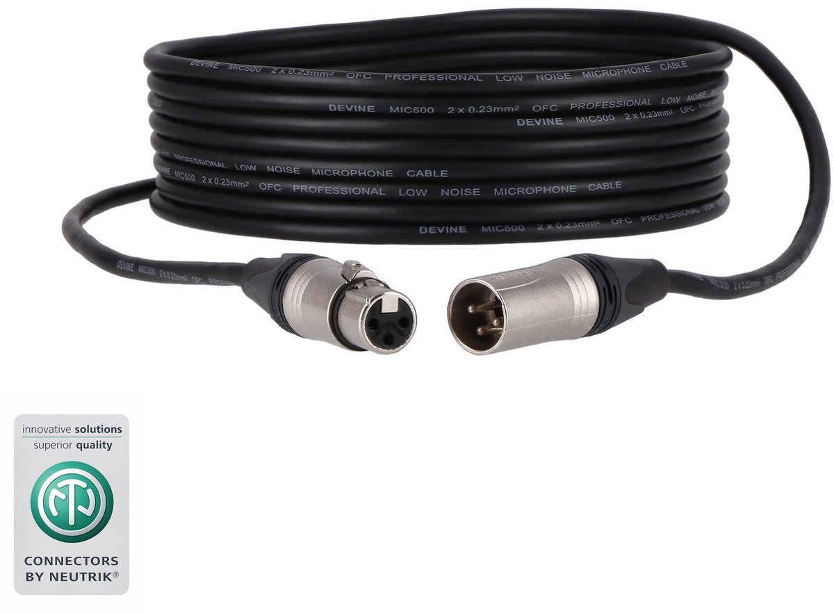 Devine MIC500N/5 XLR microfoon- en signaalkabel 5 meter (100x)