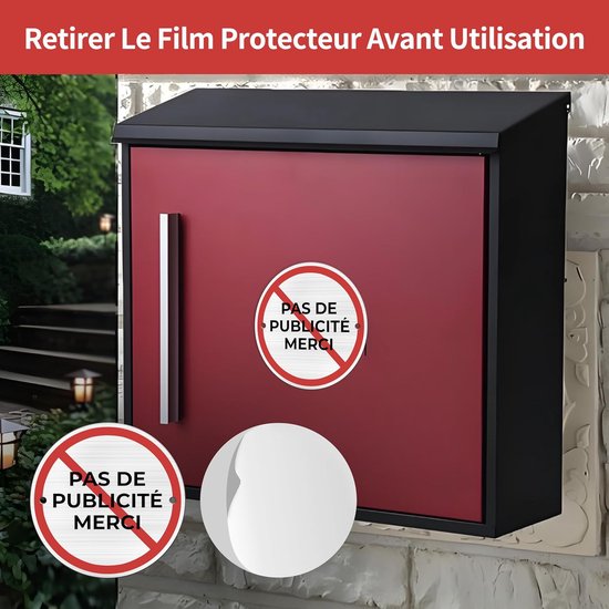 Letterbox sign for video surveillance, self-adhesive, brushed aluminum, φ85 mm van Merkloos — afbeelding 2