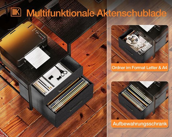 L-vormig gamingbureau met opbergruimte, 189,3 x 100 cm, omkeerbaar design met LED en USB-aansluitingen, computertafel voor slaapkamer of werkruimte van Merkloos — afbeelding 4