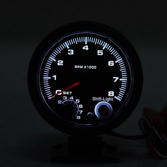 Universele 12V Toerenteller tot 8000 RPM met LED Shift Light — afbeelding 4