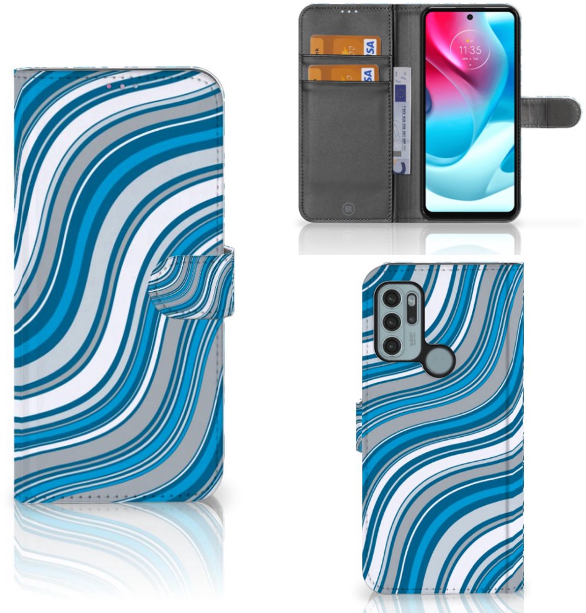 Motorola Moto G60s Telefoon Hoesje Waves Blue