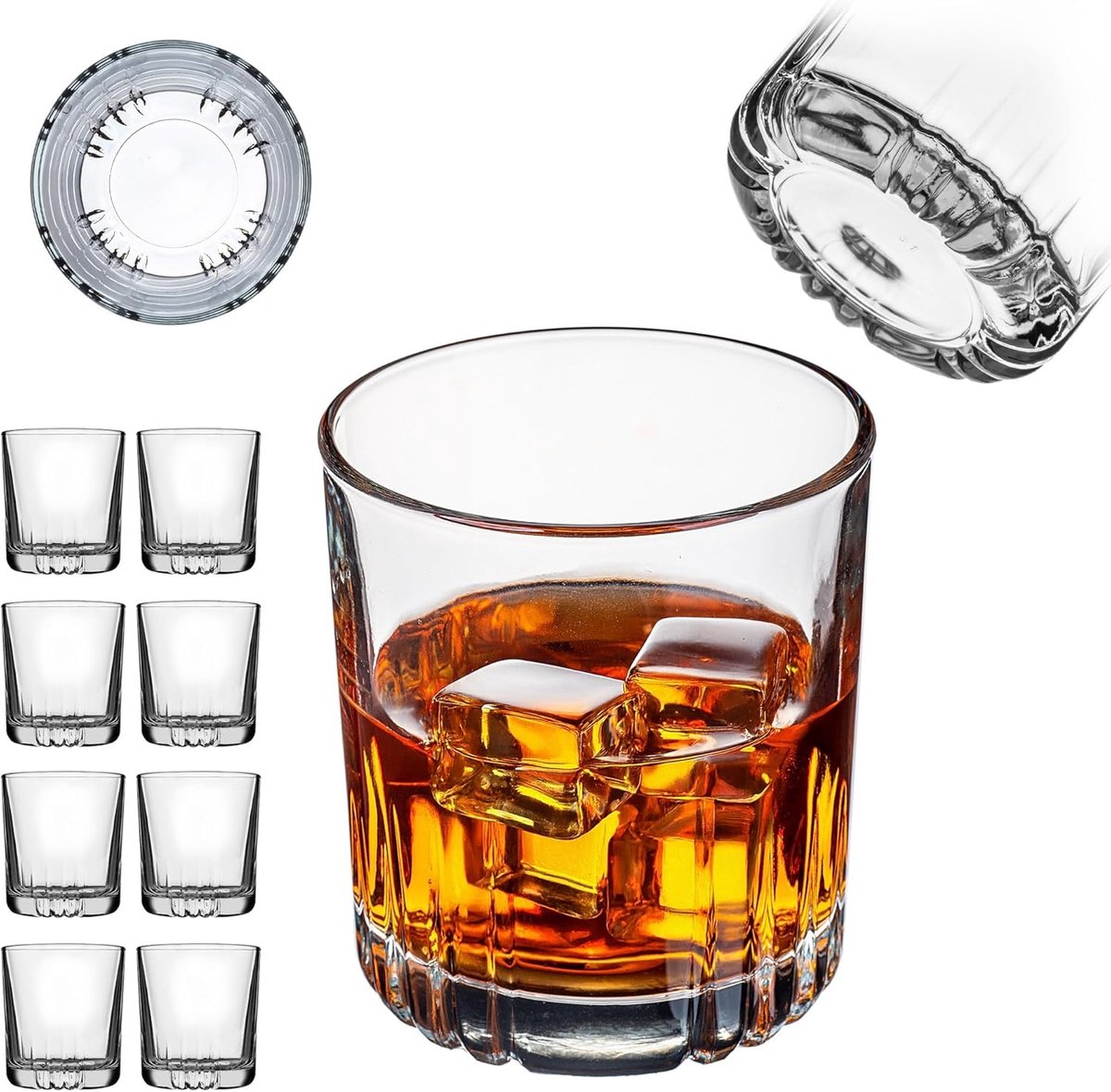 Elegante Whiskyglazen Set van 8 - 280 ml Tumbler voor Dranken