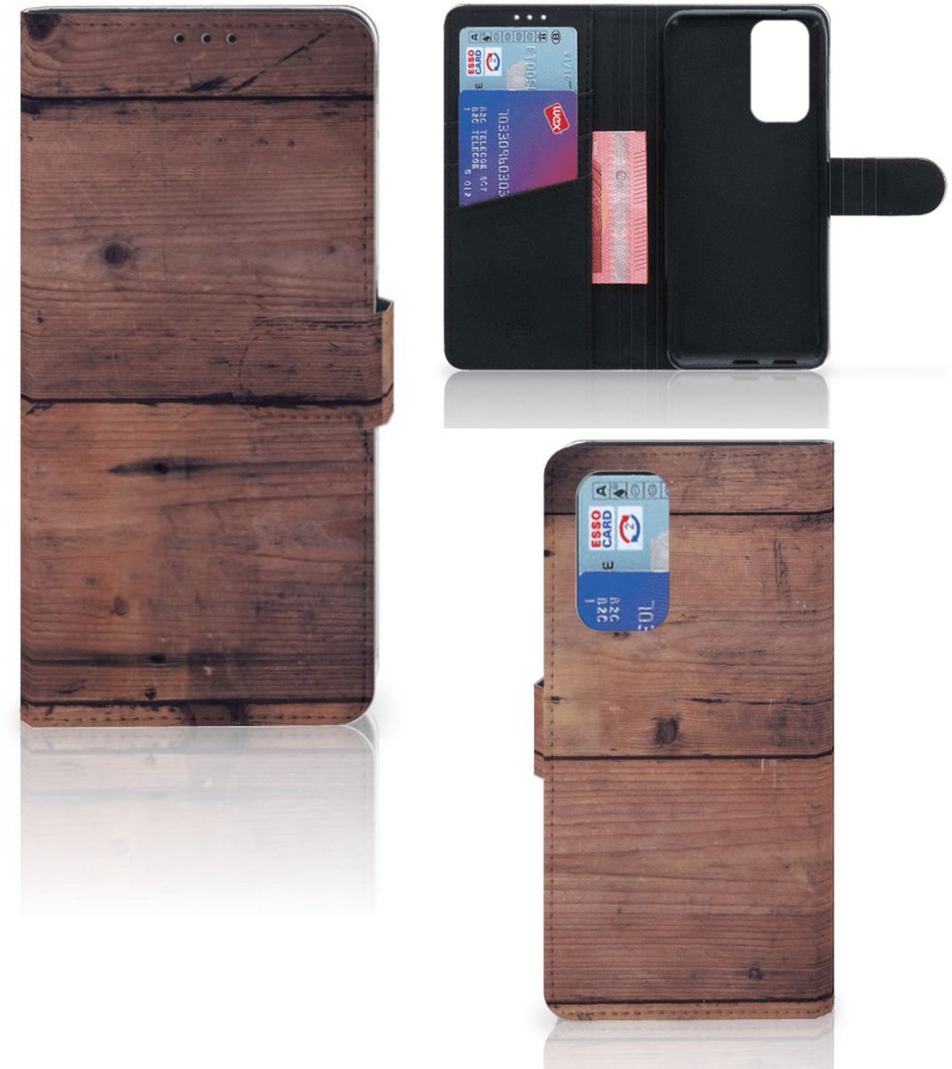 OnePlus 9 Pro Book Style Case Old Wood