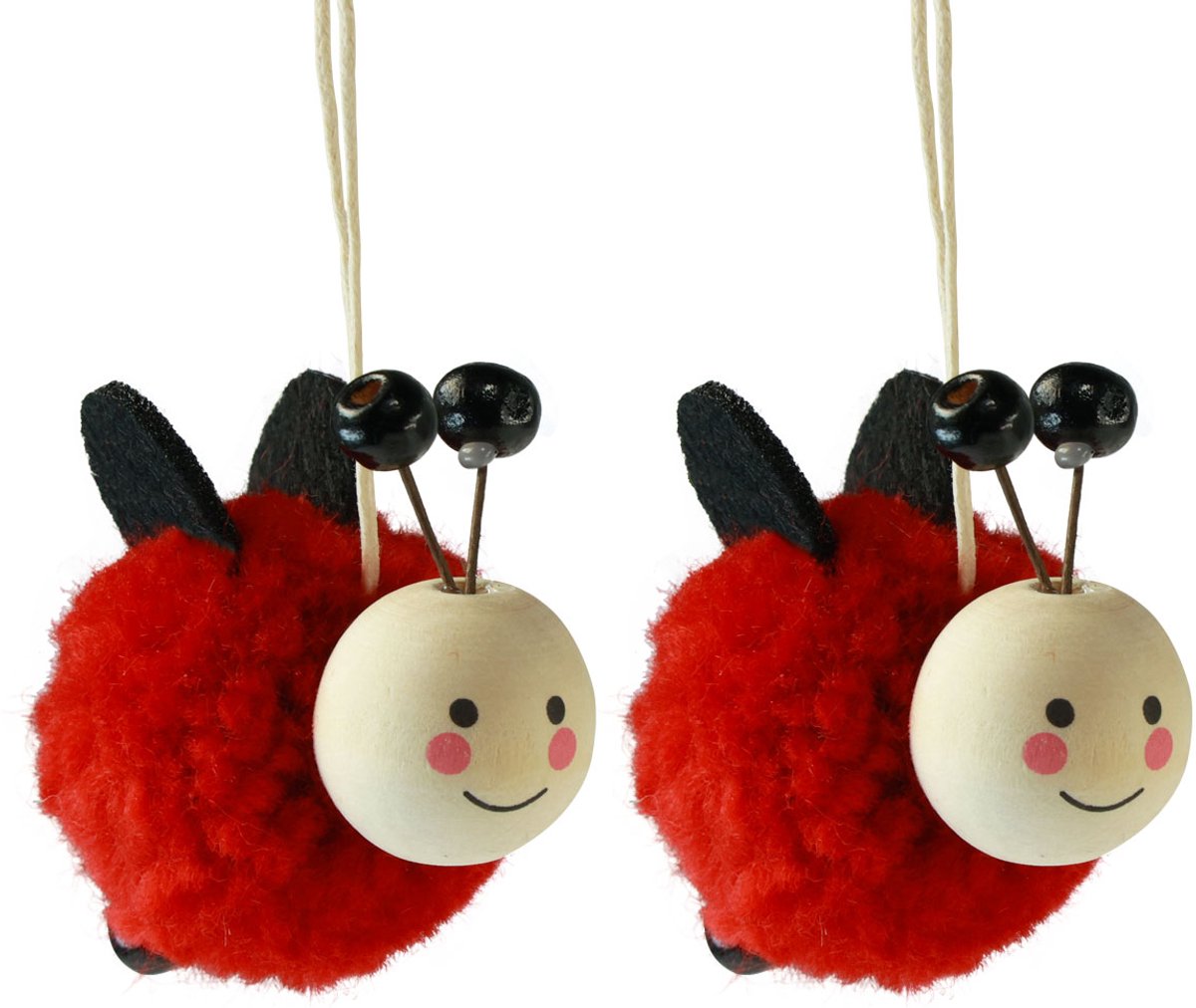 Lieveheersbeestje decoratie lieveheersbeestje hanger 5,5cm 9 st, 9 Stü