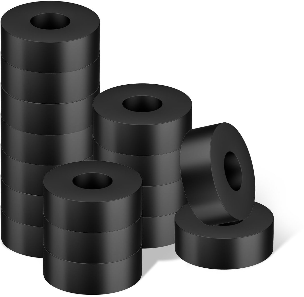 Zeynomax - 16 Stuks Rubberen Isolatiepads - Trillingsdempende Pads - Zwart - Rubberen Bussen - Mechanische Isolatie - Geschikt voor Diverse Toepassi..