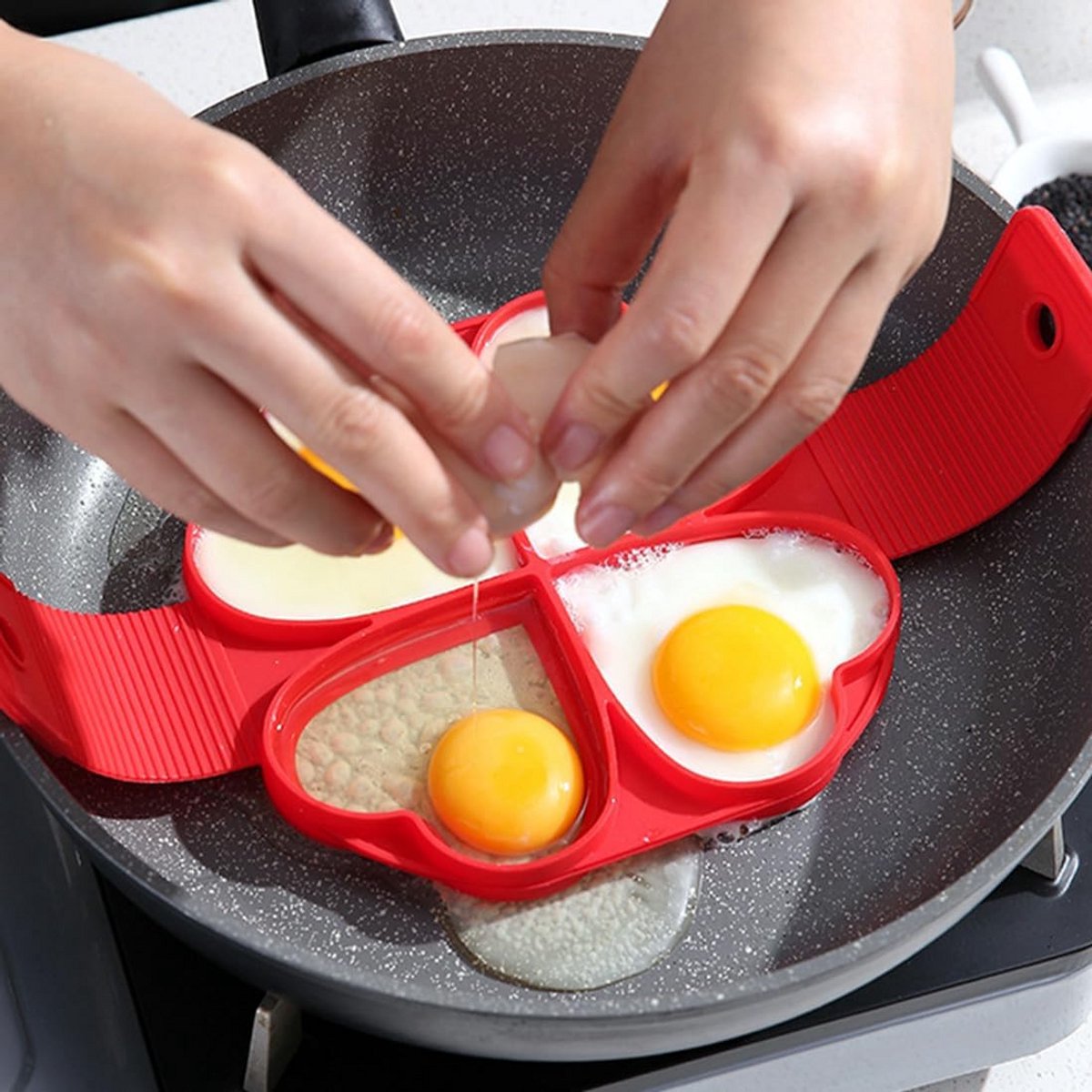 Siliconen Eierringen voor Perfecte Eieren en Pannenkoeken