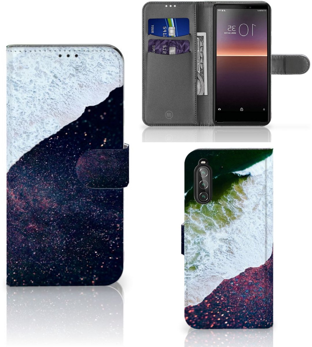 Sony Xperia 10 II Book Case Sea in Space