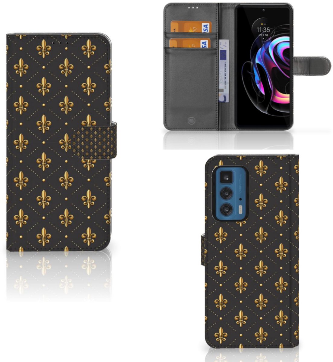 Book Case voor Motorola Edge 20 Pro Telefoon Hoesje Franse Lelie