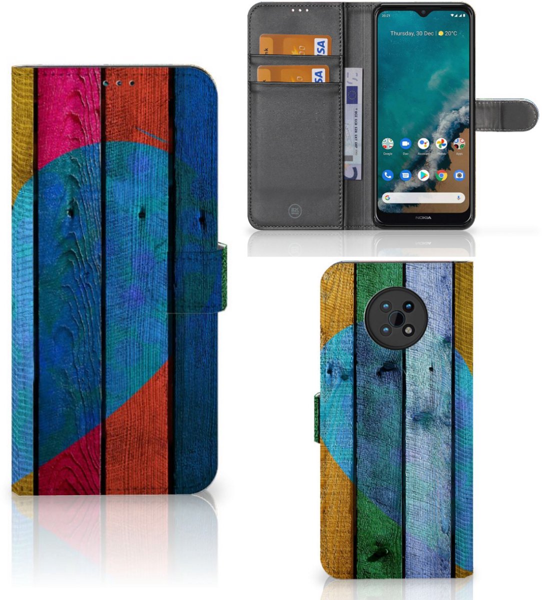 Nokia G50 Book Style Case Wood Heart - Cadeau voor je Vriend