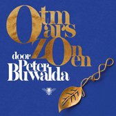 Gouden tekst 'Otmars zonen door Peter Blijwalda' op blauwe achtergrond, met gouden illustratie van een blad en een bij.