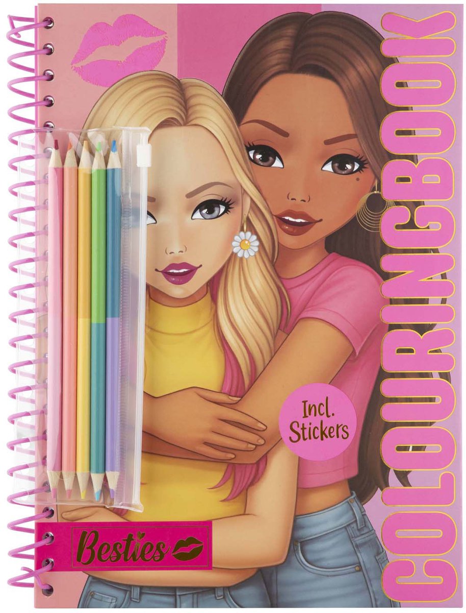 Besties Kleurboek Neon A4 met Kleurpotloden