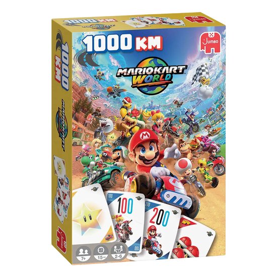 Jumbo kaartspel Mario Kart World 1000KM pocket editie voor kinderen.