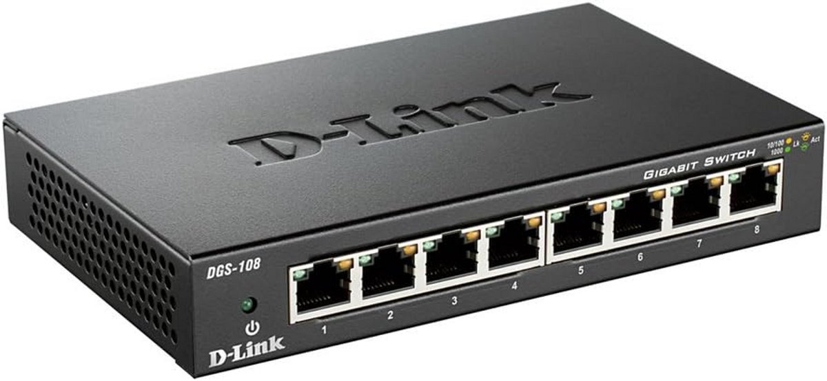 Switch met 8 poorten – Onbeheerde Netwerk Switch voor Snelle Verbindingen
