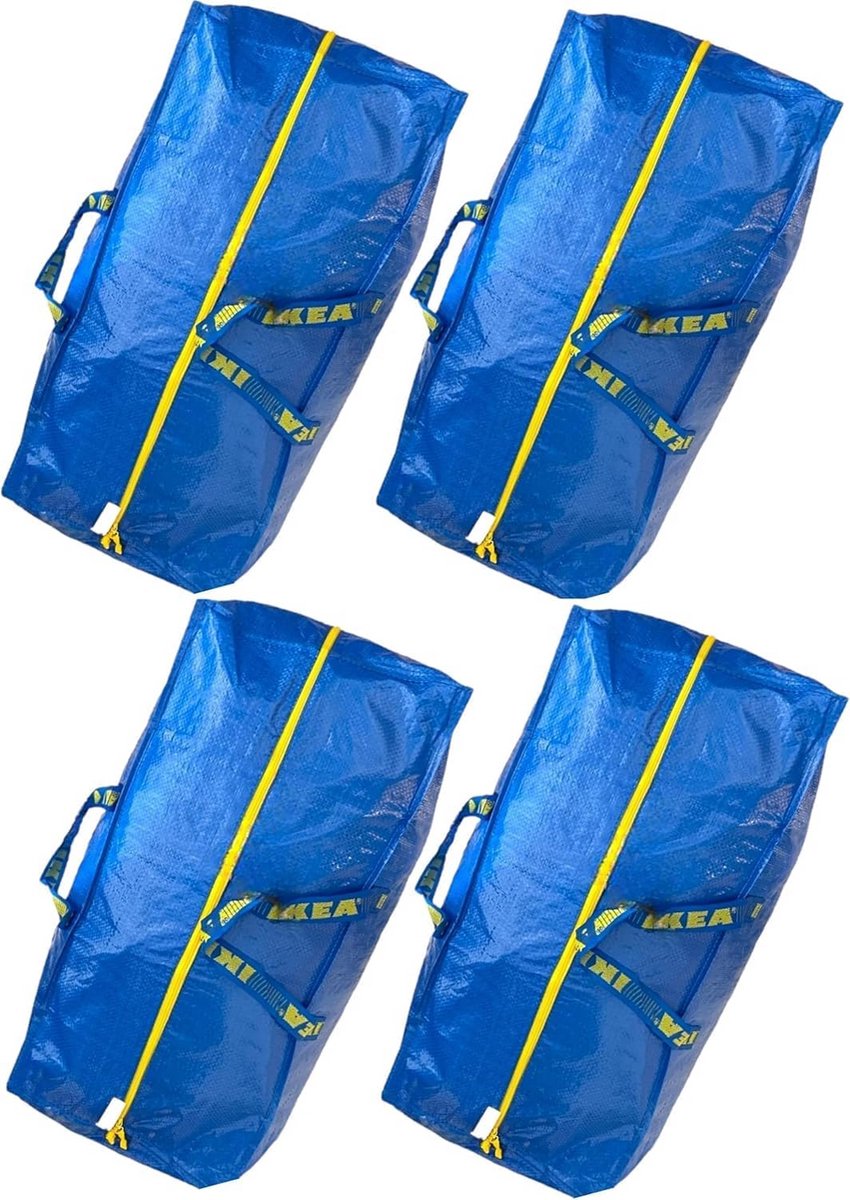 Frakta Opbergzakken Set van 4 - Blauwe Sterke Tas voor Winkelen, Wasgoed en Strand