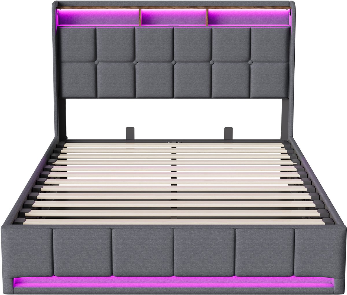 SHOPENTRA Opbergbed 160x200 cm Grijs thumbnail 4