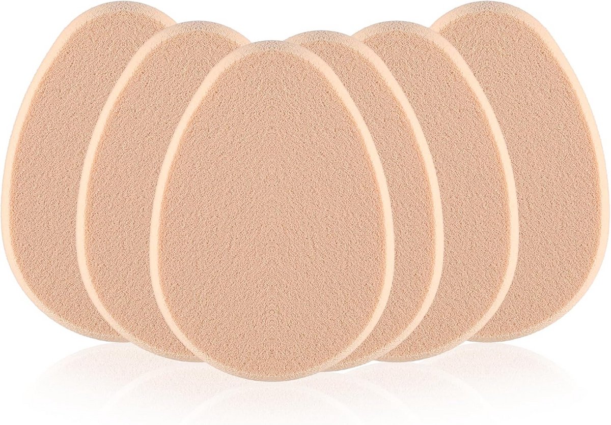 Set van 6 Make-up Sponzen - Beige Powder Brushes Foam