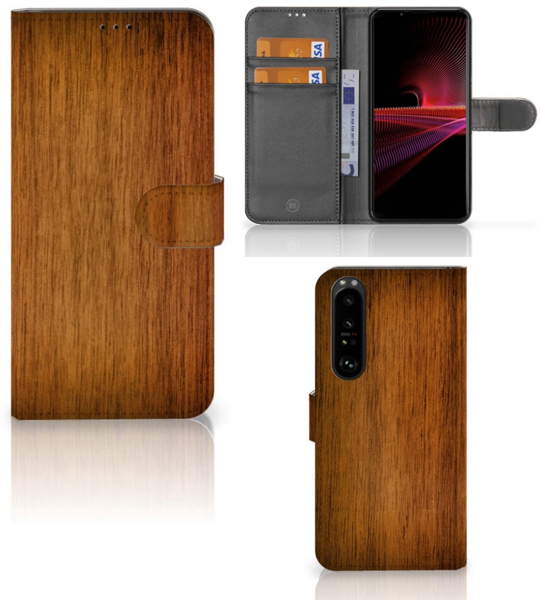Sony Xperia 1 III Book Style Case Donker Hout