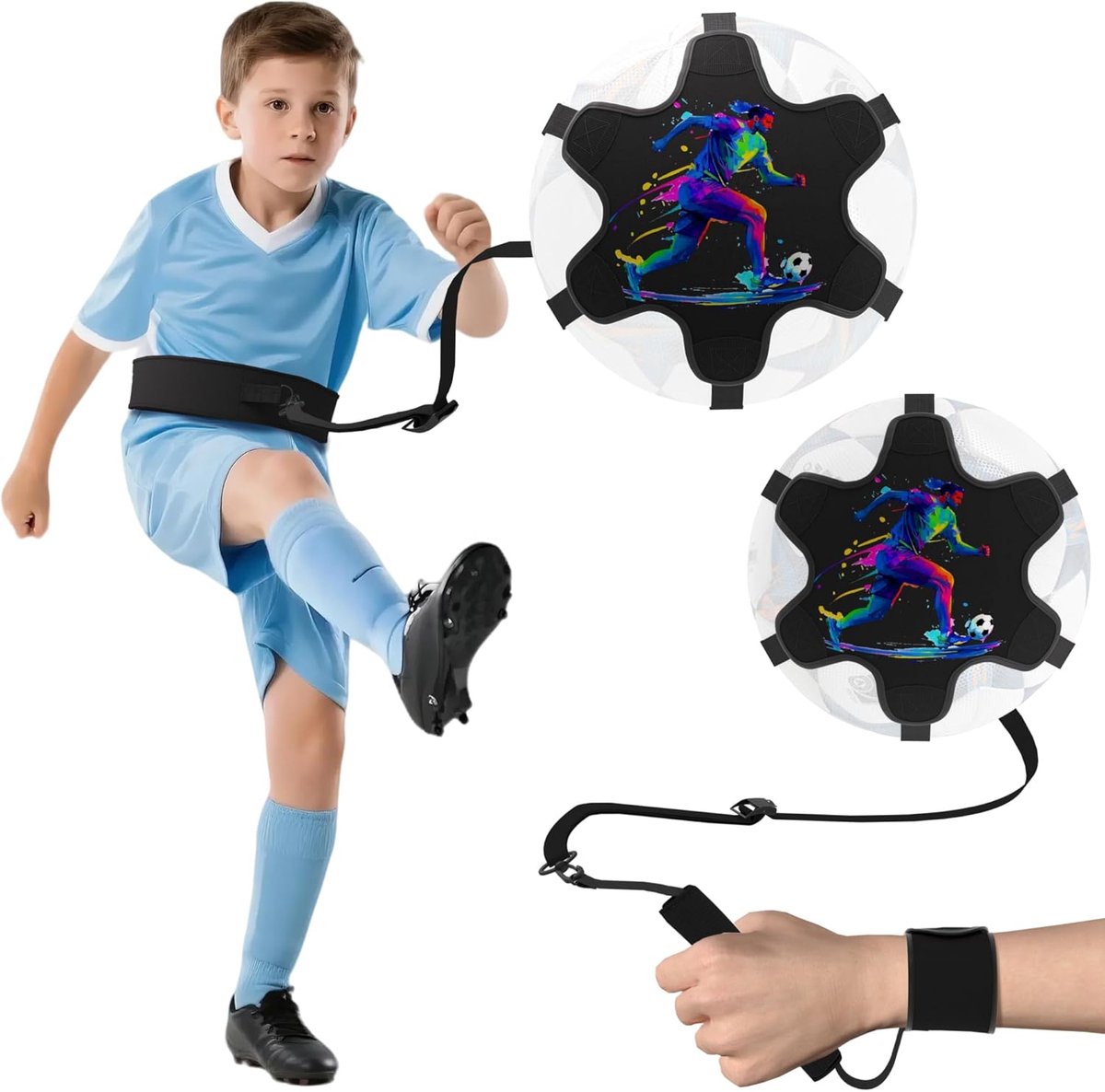 Voetbal Training Set 2-in-1: Solo Kicktrainer met Elastische Band en Polsband