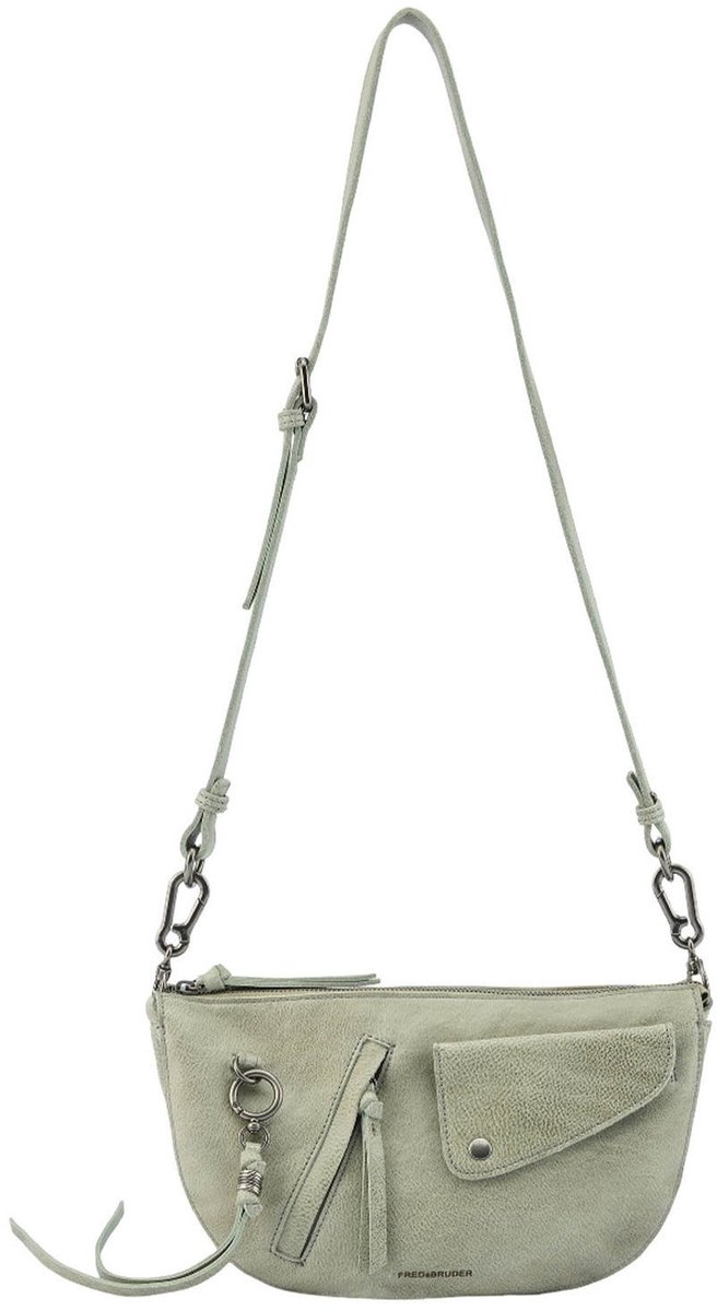 FREDsBRUDER Leren schoudertas My Forever Friend Curve Bag Leaf kaki